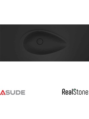 Real Stone Realstone Avocado Etajerli Granit Lavabo 100x50 cm Siyah