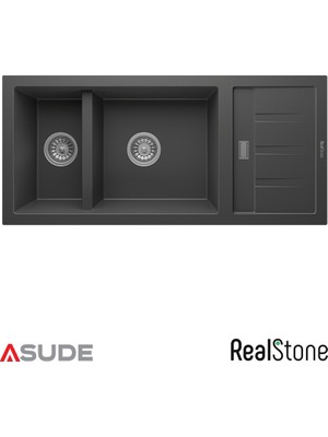 Real Stone Realstone P024 Artemis 1.5 Göz Damlalıklı Granit Evye 1000x460 mm
