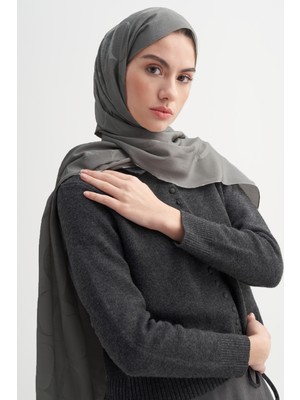 Carell Monogram Desen Rina Floş Jakar Şal Antrasit