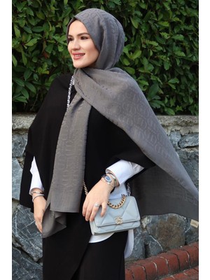 Carell Tuğba Arslanbaş'ın Tercihi Luxe Desen Liora Pamuk Şal Antrasit