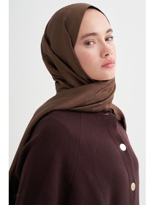 Carell Monogram Desen Liora Pamuk Şal Mocha