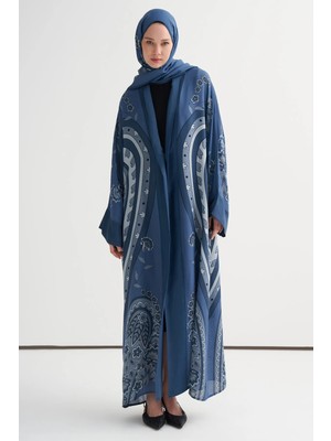 Carell Etnik Floş Abaya Mavi