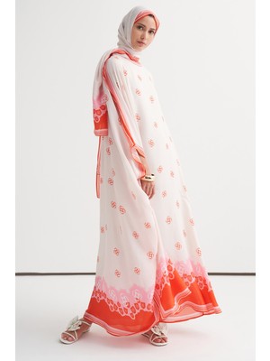 Carell Lare Floş Kaftan Ekru