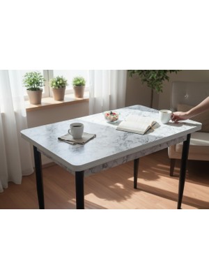 Efe Mobilya T-6037 Carara Mdf Sabit   70X120 Mutfak Masası
