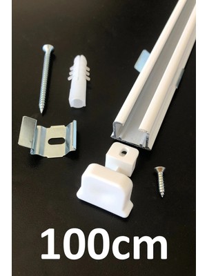 İzen Tek Kanallı  Alüminyum Ray (19MM) Tekli Korniş + Metal Portray