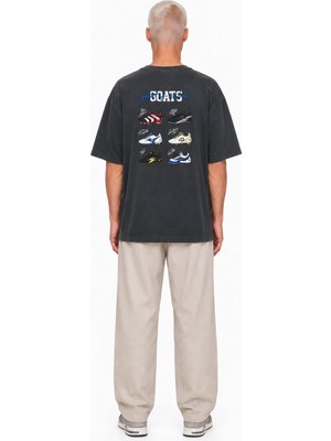 Respire Erkek Goats Baskılı Oversize T-Shirt Füme
