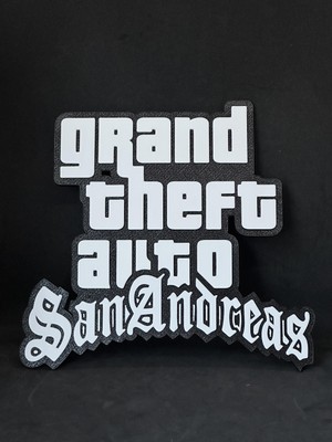 Goka 3D Craft  Gta San Andreas Logolu Nostaljik 3D Duvar Dekoru - 18 cm Slim Versiyon (Çift Taraflı Bantlı)