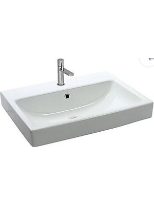 Newarc Batarya Delikli Tezgah Üstü Lavabo - Beyaz