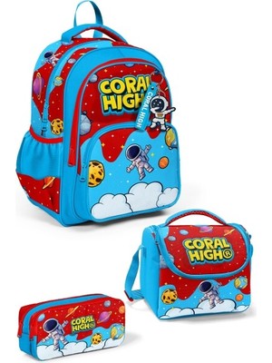 Coral High Kids Astronot Uzay Desenli 3'lü Okul Çanta Seti SET0133245