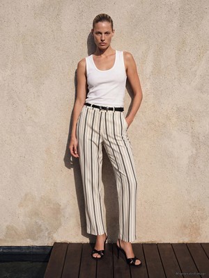 Lc Waikiki Yeni Sezon Çizgili Poplin Kadın Pantolon