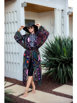 Remsa Canan Şifon Kimono Pareo RMS-RP025-26 Siyah