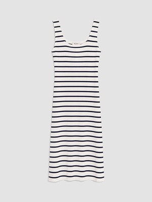 Lc Waikiki Yeni Sezon U Yaka Çizgili Bodycon Elbise