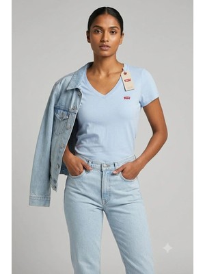 Levi's The Perfect V-Yaka Tişört Saf Pamuk Kumaş