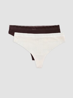 Lc Waikiki Yeni Sezon Dantel Detaylı Fitilli Tanga Külot 2'li