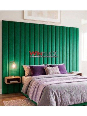 Winflex Akustik Kumaş Kaplı  Panel 10X210CM - 12 Adet Açik Yeşil Renk