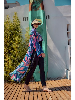 Remsa Morika Desenli Şifon Kimono Pareo RMS-RP028-26 Mor