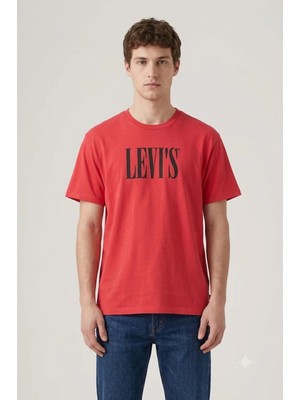 Levi's Lse Ss Relaxed Fit Tee Ssnl Serif Logo C Kırmızı Erkek T-Shirt Pamuk Tişört