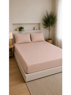 Pamuva Çift Kişilik Lastikli Çarşaf Takımı 2 Adet Yastık Kılıflı 50X70 | 160X200+30 | %100 Pamuk