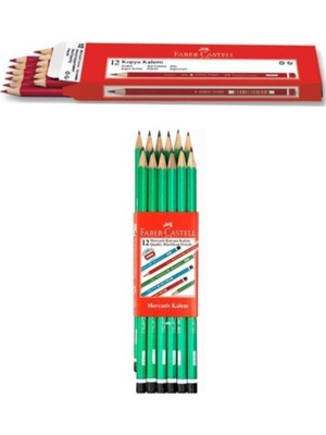 Faber-Castell Mercanlı Kurşun Kalem ve Kırmızı Kopya Kalemi Ofisinn No : 002 B.s