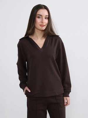 Lc Waikiki Yeni Sezon Petite Polo Yaka Kadın Sweatshirt