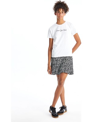 Lc Waikiki Yeni Sezon Dar Fit Zebra Desenli Kadın Şortlu Etek