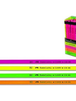 Faber-Castell Candy Silgili Kurşun Kalem 72 li Renkli 4411280 Çeşitli Renklerde Eğlenceli Tasarım