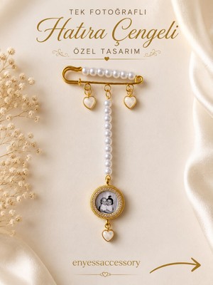Enyess Accessory Kişiye Özel Tek Fotoğraflı Hatıra Çengeli - Özel Tasarım Anı Çengeli