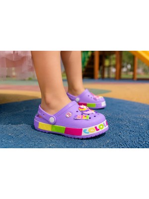 RS Riva Shoes Kids Rainbow Unicorn Çocuk Cross Terlik
