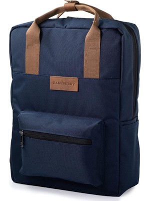 Ramsburry Unisex Su Geçirmez Imperteks Kumaş 15.6 Inç Laptop Bölmeli Sırt Çantası (Lacivert)