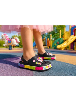 RS Riva Shoes Kids Rainbow Unicorn Çocuk Cross Terlik