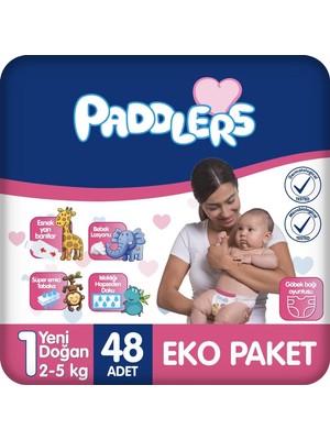 Paddlers Yenidoğan Bebek Bezi 1 Numara (2-5 ) 48 Adet – Eko