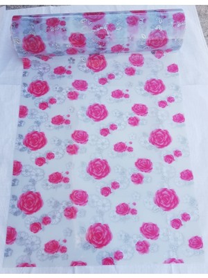 Polset Şeffaf Desenli  80CM x 140CM Masa Örtüsü 1.7mm Kalın Pvc Kaymaz