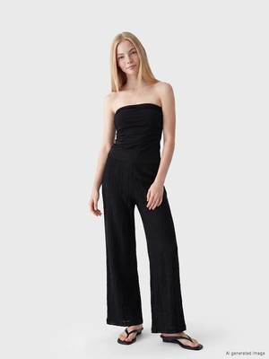 Lc Waikiki Yeni Sezon Beli Lastikli Nakışlı Kadın Pantolon