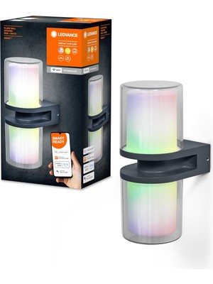 Ledvance + Wı-Fı Updown Flare Rgbw - Kısılabilir Lambası Koyu Gri Dış Mekan Için Dayanıklı Alüminyumdan, Rgb