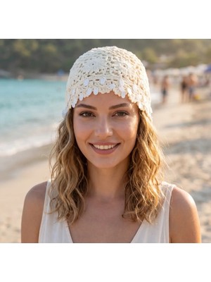 Kervan Pazarı Kadın Ithal El Örgüsü Bohem Tarzı Çiçek Motifli Pullu Saç Filesi Bandana