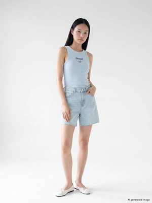 Lc Waikiki Yeni Sezon Yüksek Bel Mom Fit Kadın Jean Şort