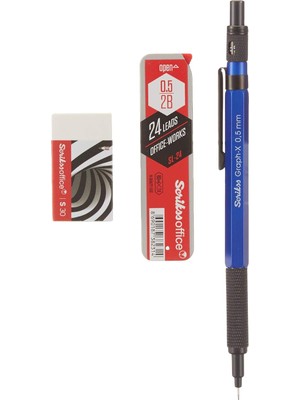 Scrikss Office 3'lü Set Versatil Kalem 0.5 mm Mavisilgimin 0.5 mm