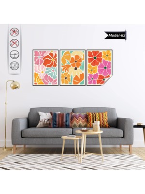 Akıllı Kağıt Statik Tutunma Özellikli Tablo - Poster Çiçek (Model- 62)