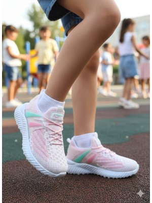 Empressco Çocuk Unisex Lastikli Triko Sneaker Spor Ayakkabı 26-35 Numara
