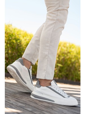 Panorama Erkek Hakiki Deri  Şeritli Günlük Sneaker