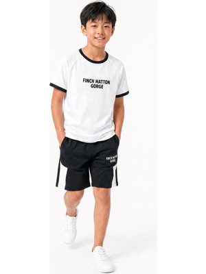 Perendi Erkek Çocuk Reglan Kol Baskılı Şortlu Takım
