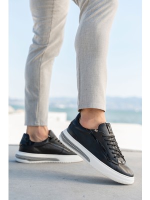 Panorama Erkek Hakiki Deri  Şeritli Günlük Sneaker