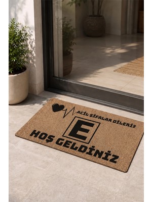 Valerine Life Eczane Logolu Acil Şifalar Dileriz Coco Görünüm Işyeri Koko Kapı Önü Paspası 45X70CM