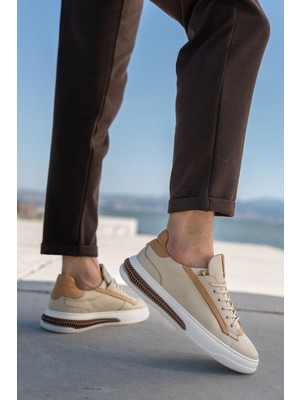 Panorama Erkek Hakiki Deri  Şeritli Günlük Sneaker