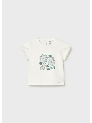 Mayoral Kız Bebek Baskılı Tshirt Krem