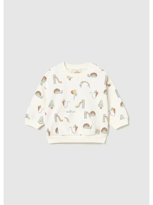 Mayoral Yenidoğan Bebek Sweatshirt Krem