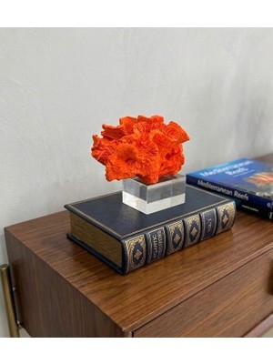 Mirsa Global Dekoratif Kristal Kaideli Mercan Biblo Turuncu