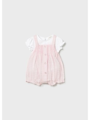 Mayoral Yenidoğan Kız Bebek Tulum ve Tshirt Set Pembe