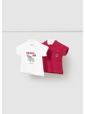 Mayoral Yenidoğan Erkek Bebek Tshirt Set Kırmızı