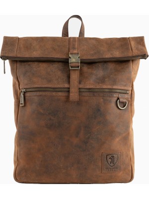 Berliner Bags Xl Unisex Vintage Hakiki Deri 17 Inç Laptop Bölmeli Unisex Sırt Çantası